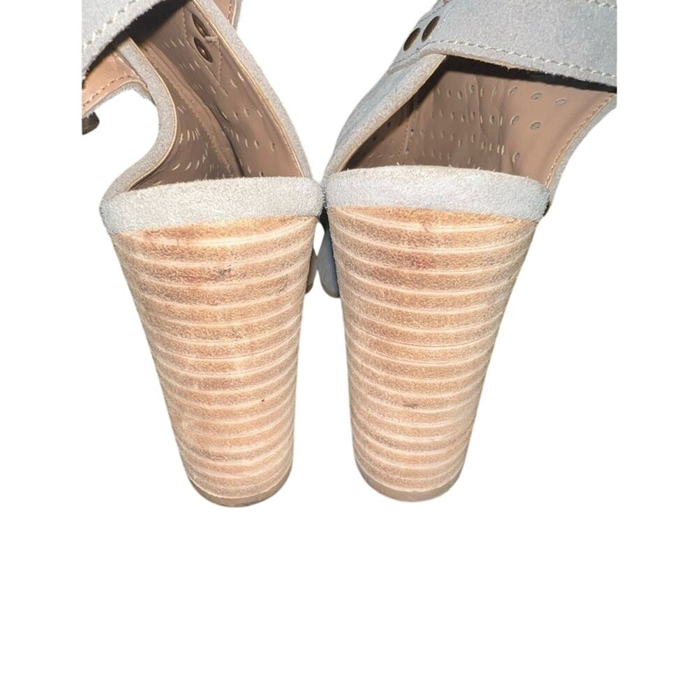 UEC DIBA LILI IVORY TAN TAUPE GENUINE LEATHER SLINGBACK BOOTIES 4” HEEL SZ 7.5 - Picture 7 of 10